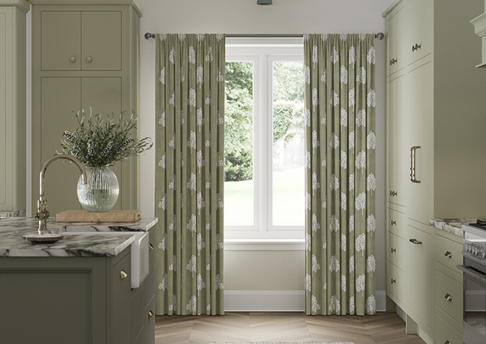 William Morris At Home Marigold Tree Embroidery, Nettle - Made to Measure Curtains - Image 3